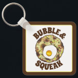 Porte-clés Bubble et Squeak Brunch Royaume-Uni Cuisine alimen<br><div class="desc">Le design des aliments est illustré d'une illustration originale de "bulle et squeak",  un plat britannique classique composé de chou et de pommes de terre,  et surmonté d'un oeuf.</div>