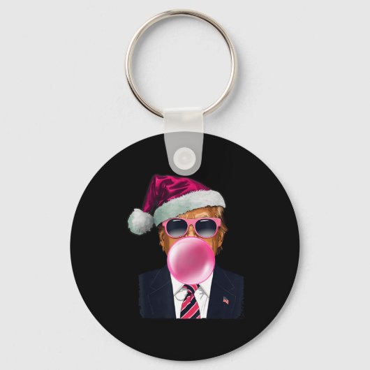 Porte-clés Bubblegum Trump Blowing Bubble Gum Christmas Nk Tr (Recto)