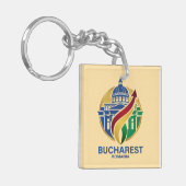 Porte-clés Bucarest Roumanie Europe de l'Est (Devant gauche)