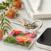 Porte-clés Bud Rose rose et orange (Devant Droit)