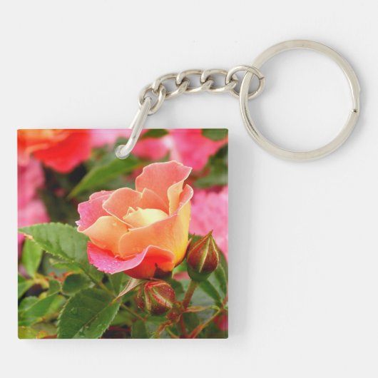 Porte-clés Bud Rose rose et orange (Dos)
