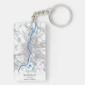 Porte-clés Budapest Hongrie City Plan Voyage Simple Minimal (Dos)