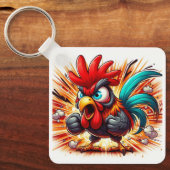 Porte-clés "Buddy Rooster" Double Sided Aluminum Keychain (Recto)