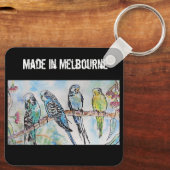 Porte-clés Budgie Budgerigar Bird Made In Melbourne Birds (Verso)