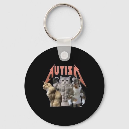 Porte-clés Buff Cats Autism meme (Recto)