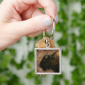 Porte-clés Buffalo de bison de bois (main)