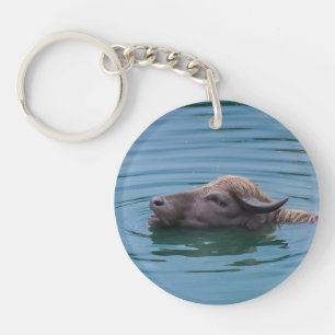 Porte-clés Buffalo d'eau de natation