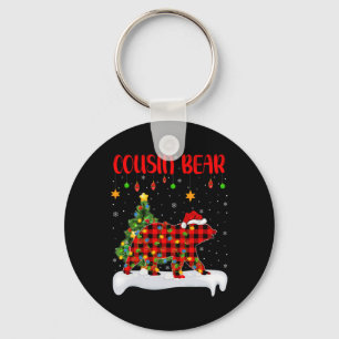 Porte-clés Buffalo Plaid Family Matching Cousin Bear Christma