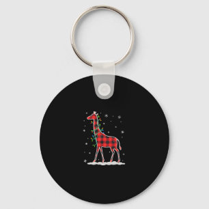 Porte-clés Buffalo Plaid Family Matching Giraffe Christmas Pa
