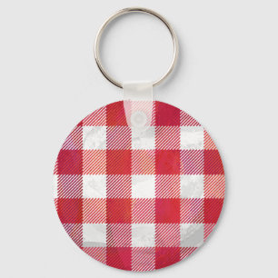 Porte-clés Buffalo plaid rouge et blanc