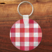 Porte-clés Buffalo plaid rouge et blanc (Recto)