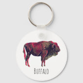 Porte-clés Buffalo Portrait Design pour bison ou animal sauva (Recto)