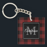Porte-clés Buffalo rouge abattu | Initiale personnelle | Cade<br><div class="desc">Enveloppez vos proches dans la chaleur et le charme du Red Buffalo Plaid classique avec une touche personnelle. Que ce soit pour un anniversaire,  un anniversaire ou juste pour montrer à quelqu'un qui vous tient à coeur,  ce cadeau personnalisable fera certainement une impression durable.</div>