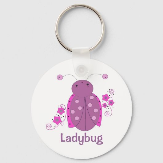 Porte-clés Bug blanc rose et pourpre (Recto)
