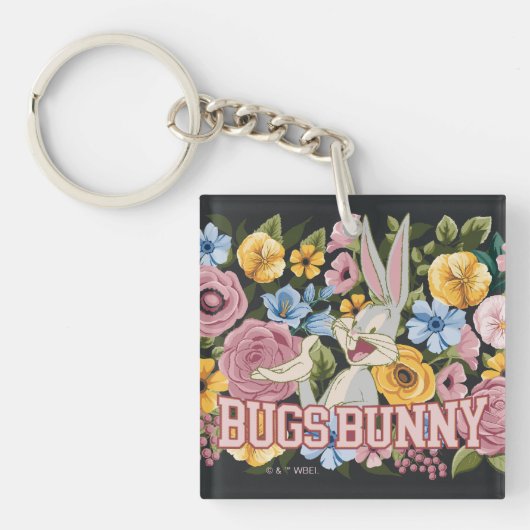 Porte-clés BUGS BUNNY™ Broderie Florale Graphique (Devant)