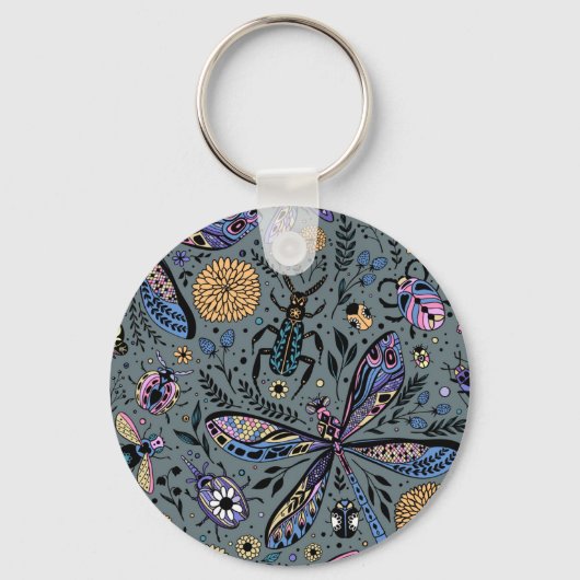 Porte-clés Bugs de Doodle sur le gris de latte (Recto)