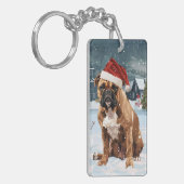 Porte-clés Bull Mastiff Chien hiver Merveilles pays Noël Joie (Devant gauche)