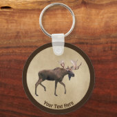 Porte-clés Bull Moose Sur Ancien Papier (Recto)
