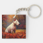 Porte-clés Bull Terrier à l'automne Leaves automne Inspire (Dos)