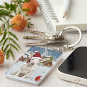 Porte-clés Bull Terrier Chien Winter Wonderland Noël Joie (Devant droit)