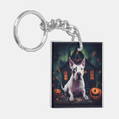 Porte-clés Bull Terrier Citrouille Halloween effroi (Devant gauche)