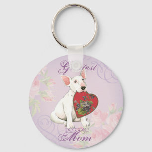 Porte-clés Bull Terrier Heart Mom