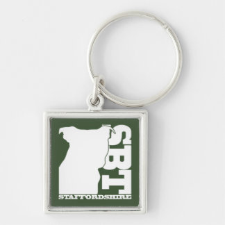 Porte-clés Bull-terrier olive du Staffordshire de porte - clé