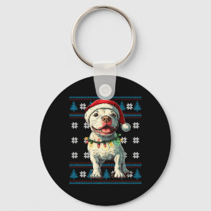 Porte-clés Bull Terrier Père Noël Xmas Tree Luminaires mauvai