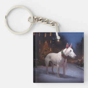 Porte-clés Bull Terrier Saison de Noël festive