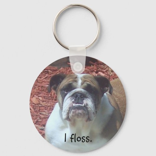 Porte-clés Bulldog anglais - Je soie. (Recto)