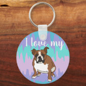 Porte-clés Bulldog anglais personnalisable (Recto)