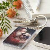 Porte-clés Bulldog avec Noël Festif du Père Noël (Devant droit)