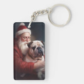 Porte-clés Bulldog avec Noël Festif du Père Noël (Dos)