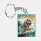 Porte-clés Bulldog Beach Surf Peinture (Devant gauche)