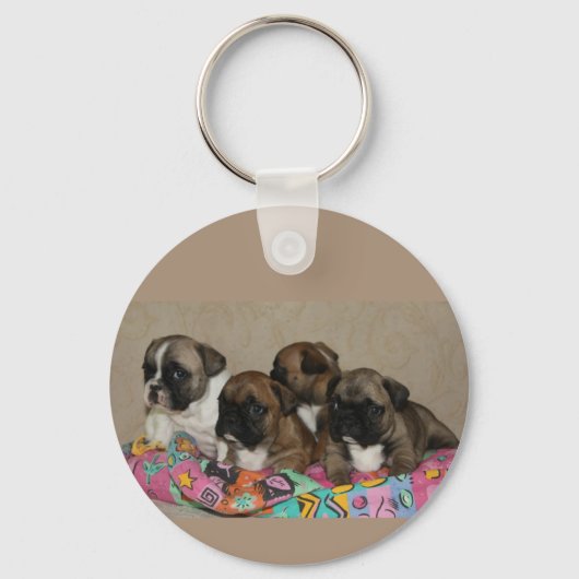 Porte-clés Bulldog Chiots (Recto)