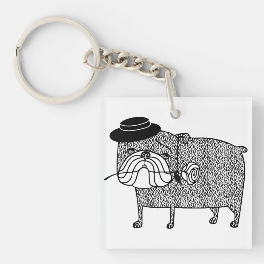 Porte-clés Bulldog déçu : Romance triste (Devant)