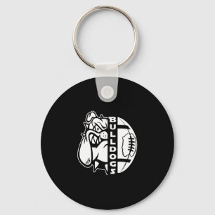 Porte-clés Bulldog Face Demi-Football Ball Fun Rug
