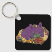 Porte-clés Bulldog français sur oreillers (Recto)