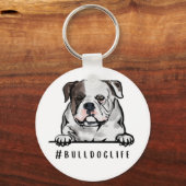 Porte-clés Bulldog Life anglais Bulldog Illustration Dessous  (Recto)