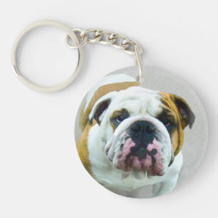 Porte-clés Bulldog Painting - Cute Original Dog Art