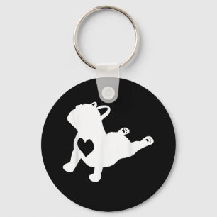 Porte-clés Bulldog Yoga Pose Love Heart Workout