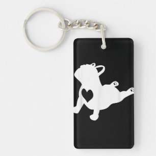 Porte-clés Bulldog Yoga Pose Love Heart Workout