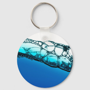 Porte-clés Bulles d'air dans l'eau bleue
