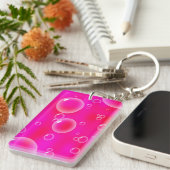 Porte-clés Bulles sur l'arrière - plan rose (Devant droit)
