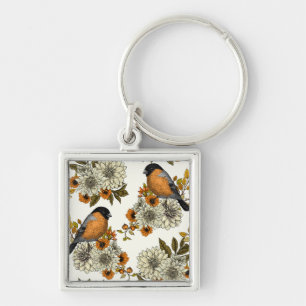 Porte-clés Bullfinch on autumn floral 2