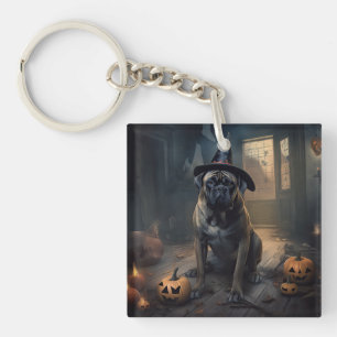 Porte-clés Bullmastiff Citrouilles Halloween effrayant