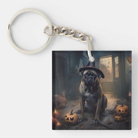 Porte-clés Bullmastiff Citrouilles Halloween effrayant (Devant)