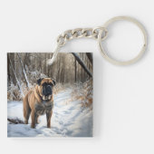 Porte-clés Bullmastiff Laisser neiger Noël (Dos)