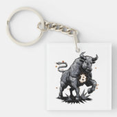 Porte-clés Bullrun crypto bull bitcoin -Modifier le code Qr (Devant)