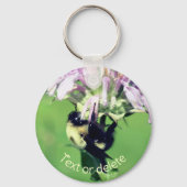 Porte-clés Bumble Bee On Bee Balm Flower Personnalisé (Recto)